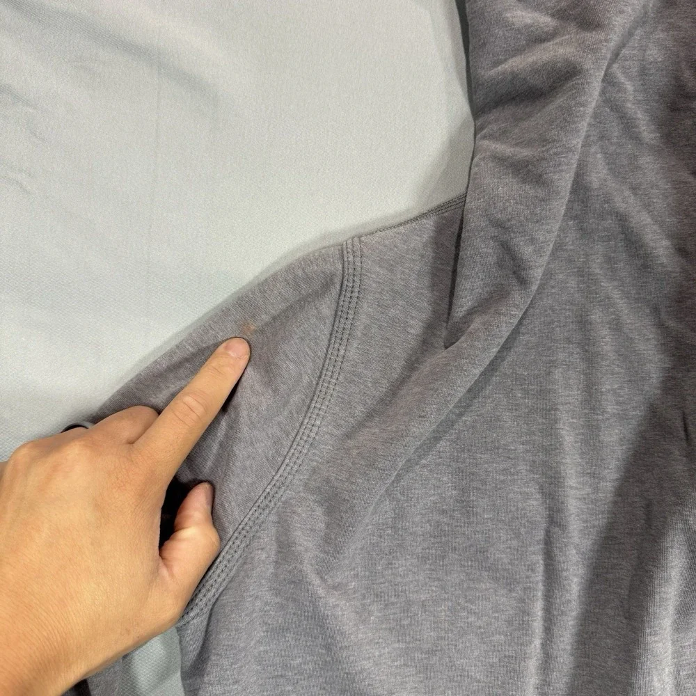 Lululemon Savasana Gray Watercolor Wrap Cardigan Funnel Jacket‎ Snap Button Sz 6